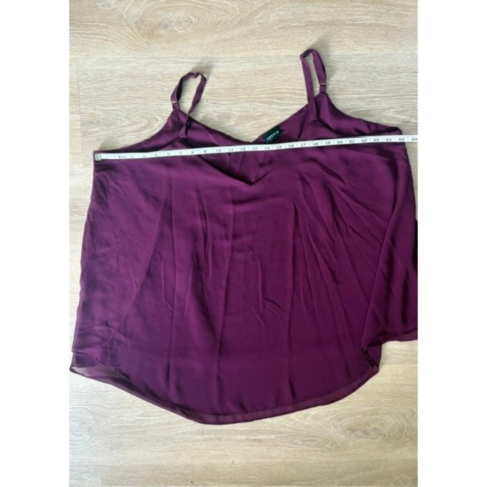 Torrid Women Plum Purple Cold Shoulder Chiffon Cami‎ Top Spaghetti Strap 2X - Picture 6 of 6